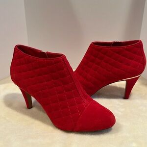 Vince Camuto Red Quilted Ankle Booties